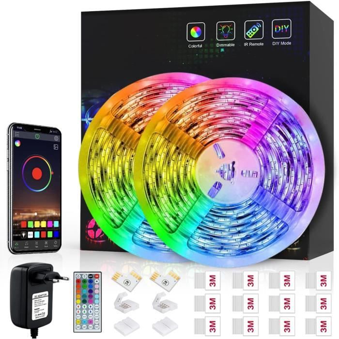 Bande LED Intérieure Voiture RGB - Contrôle Par App Bluetooth - Synchronisation Musique - USB 5V