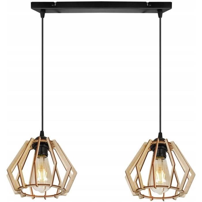 Light-Home Abat Jour Suspension Luminaire Lustre Industriel Timber ...