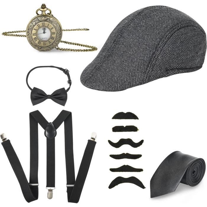 Costume Années 1920 Pour Homme – Set Complet Avec Gilet, Chapeau, Cravate, Montre… Idéal Fête Déguisement ! - 11
