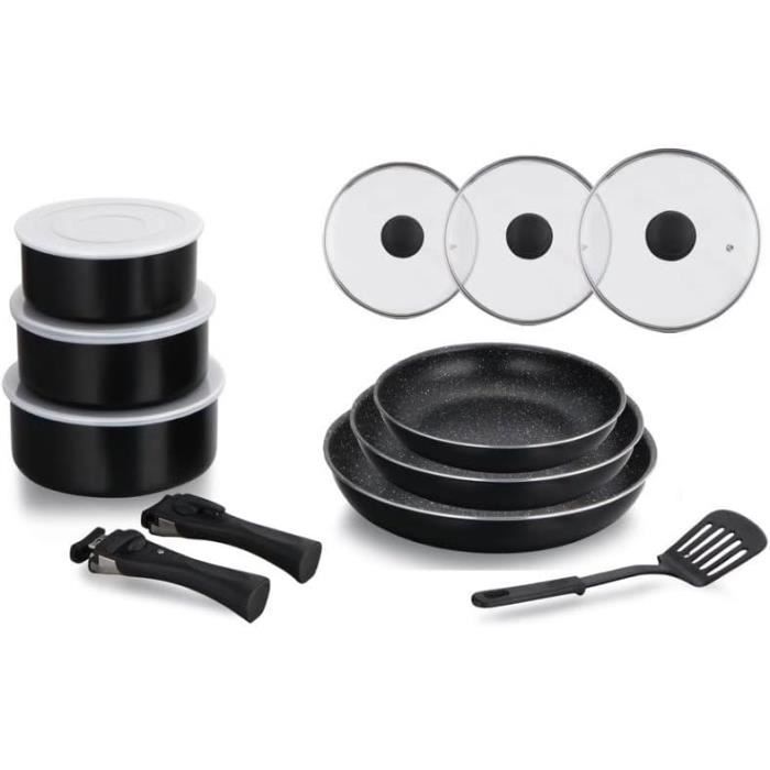 Tout Un nouveau sens Saga batterie de cuisine en pierre avec poignée amovible Ar