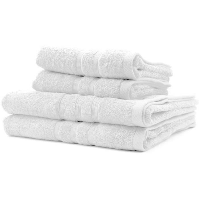 2 Serviettes de bain TODAY 50x90 + 2 Draps de bain 70x130 cm 100% Coton