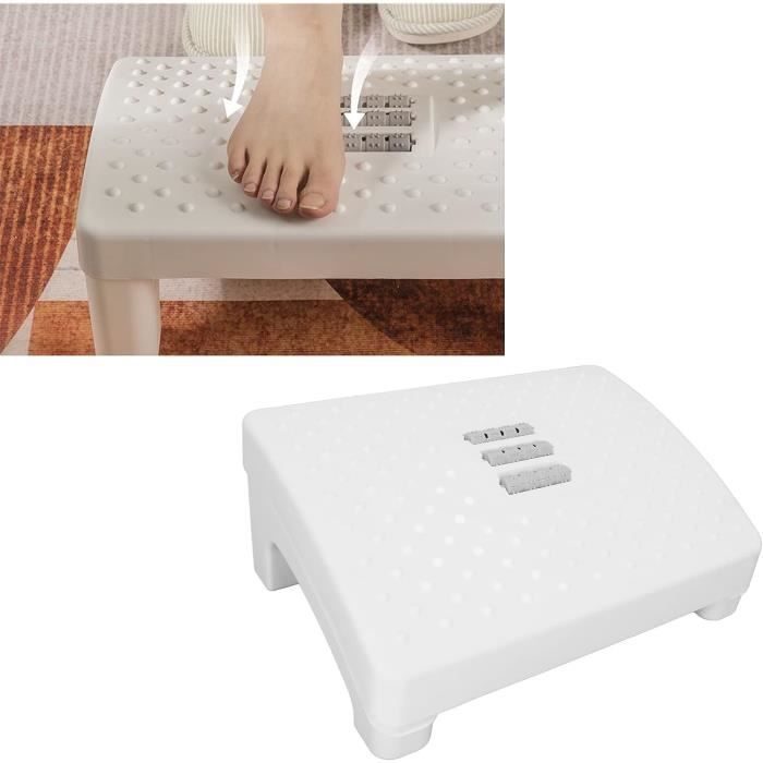 Otufan Repose-Pieds Ergonomique Sous Bureau 16,9x12,6x7,9cm - Réglable Avec Texture Massage - Blanc