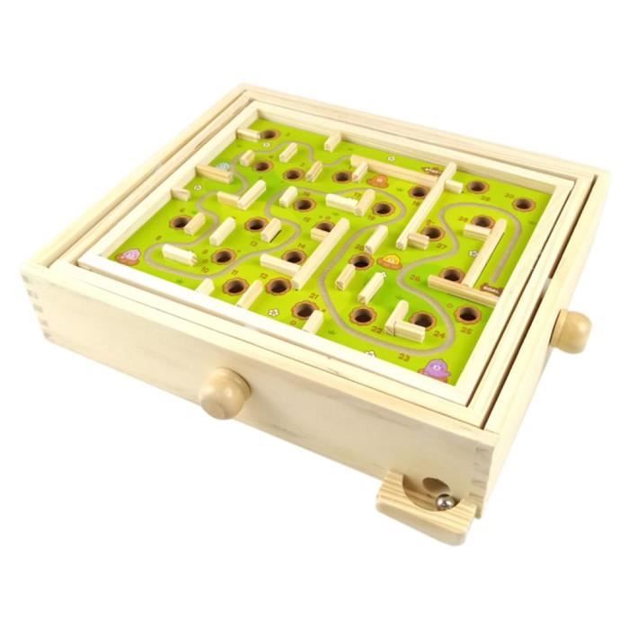 Labyrinthe Perles En Bois Montessori - Jeu Éducatif Enfant - Motricité Fine Et Cognition - Portable Et Amusant