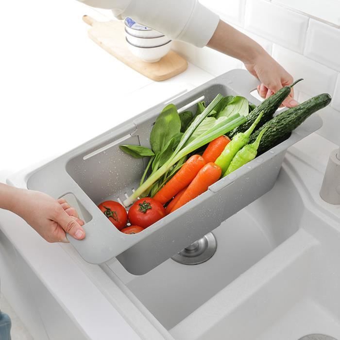 Panier Organisateur de Congélateur Extensible en Acier Inoxydable