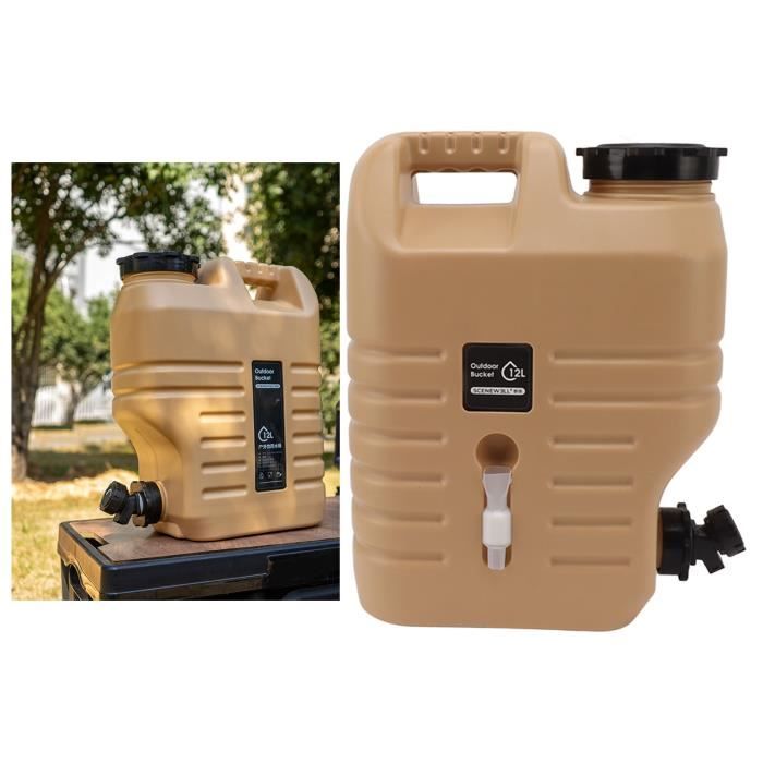 Seau D'eau Extérieur 15L Avec Robinet – Grande Capacité, Qualité Alimentaire, Camping