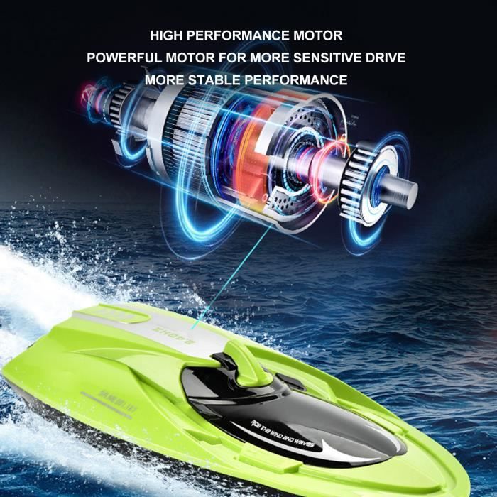 Bateau Télécommandé Rapide Ssccgym FT011 - Vitesse 50-55 Km/h, Moteur Sans Balais, 2.4G, 4WD, Longueur 66 Cm
