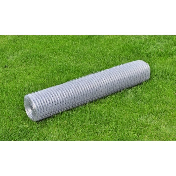 VidaXL Grillage pour volière Acier galvanisé 10 x 1 m Argenté