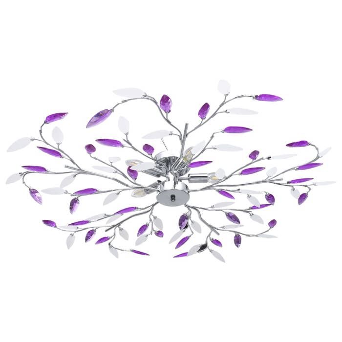 vidaXL Plafonnier à Bras Feuille en Cristal Acrylique Lustre Lampe Suspendue Luminaire dIntérieur Salon Chambre à Coucher 5 289240