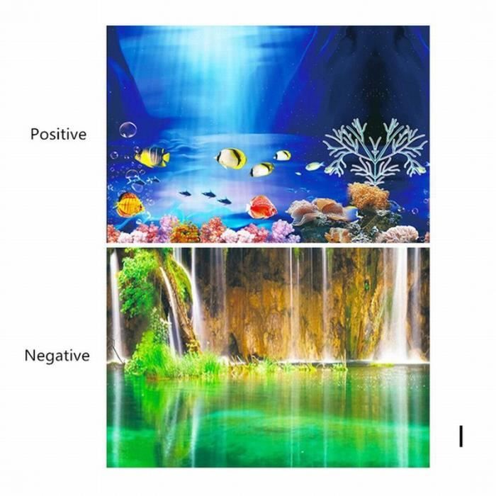 Comparer les prix de Décoration d'aquarium - Autocollant 3D de paysage océanique - Double face - 30x50cm