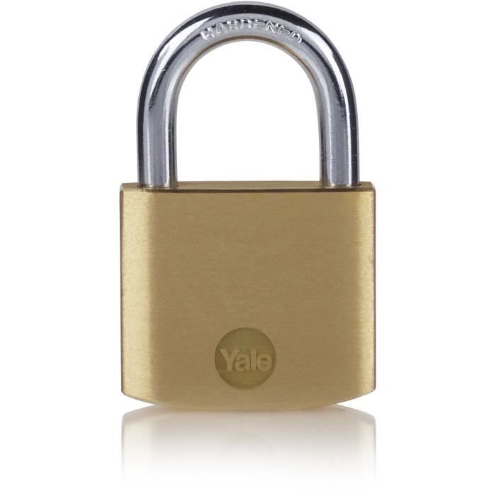 YALE -Y110B/40/122/1 - Cadenas laiton 40 mm - anse acier cémenté - 3 clés - Pour Casier - Cave - Armoire YALE -Y110B/40/122/1 - Cadenas laiton 40 mm - anse acier cémenté - 3 clés - Pour Casier - Cave - Armoire