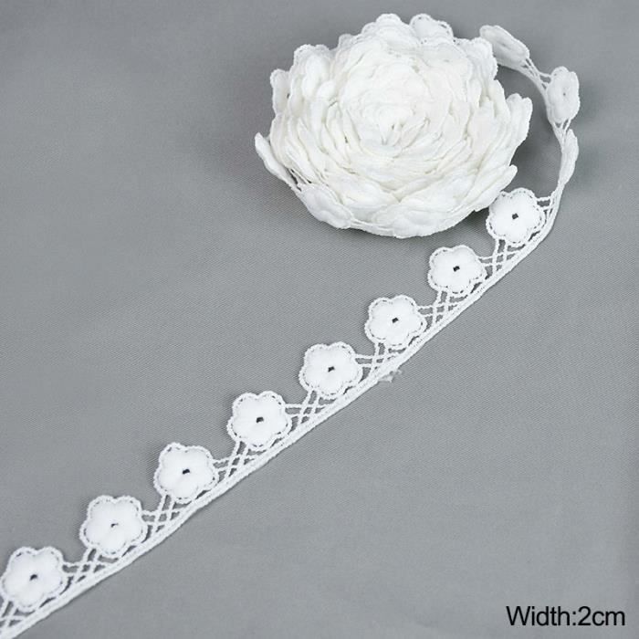 20 Métres Ruban Dentelle Blanche Vintage - Ruban Décoratif Mariage Noël Artisanat 2cm