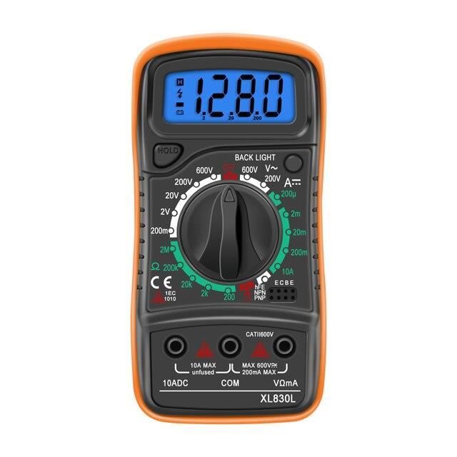 Multimetre,YellowMultimètre Numérique Portable Xl830l Lcd Rétro