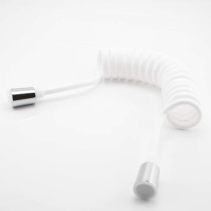 Flexible de douche noir avec spirale argent