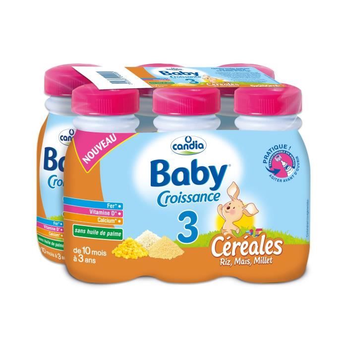 Candia Baby Croissance Lait 3eme Age Cereales Riz Mais Millet 6x25 Cl De 10 Mois A 3 Ans Achat Vente Lait De Croissance Candia Baby Croissance Lait 3eme