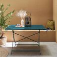 Table de jardin bistrot pliable - Emilia rectangle bleu canard- Table rectangle 110x70cm en acier thermolaqué-1
