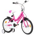Vélo pour enfants 16 pouces Noir et rose - DIO7380739448483-1