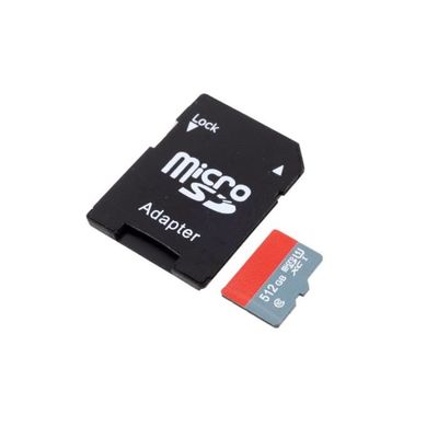Carte mémoire micro SD haute vitesse Classe 10 512 Go avec adaptateur 