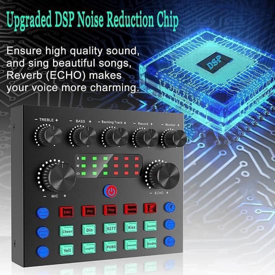 KulfP Microphone à Condensateur Avec Carte Son V8 BM 800 Micro Studio Streaming Professionnel