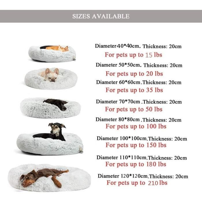 Panier Chien/chats En Peluche - Coussin Moelleux Avec Base Antidérapante - Rouge - Plusieurs Tailles