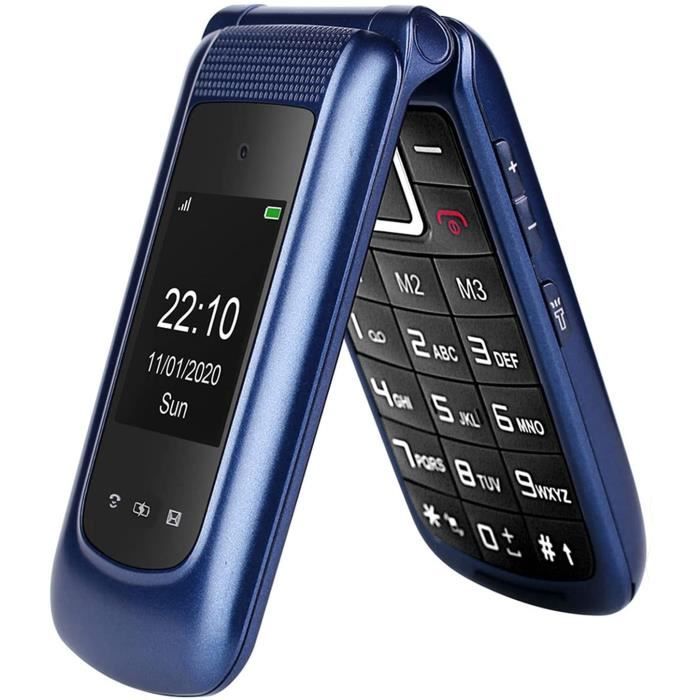 uleway Téléphone Portable Senior Débloqué 1.8 LCD Écran avec Grandes  Touches | Haut Volume |Bouton SOS |FM| Lampe Torche et Station de