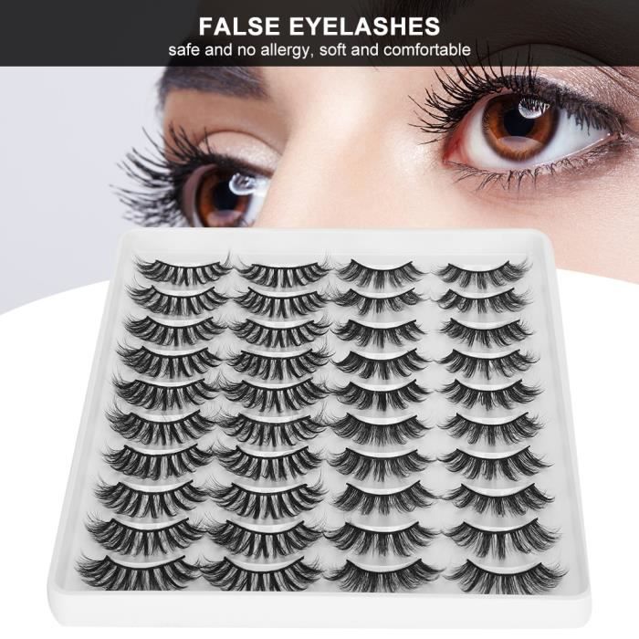 Faux Cils Dramatiques 6D - Lot De 20 Paires, Effet Moelleux Et Naturel, Neuf