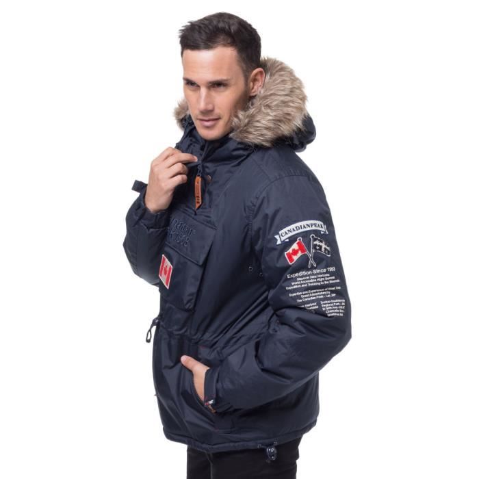 Doudoune Homme Canadian Peak Creapeak Bleu marine Polyester et nylon Fermeture eclair Bleu marine Cdiscount Pret a Porter