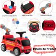 DREAMADE Camion de Pompier Porteur Enfants avec Machine à Bulles, Voiture à Pousser avec Lumières&Effets Sonores Musicaux,-2