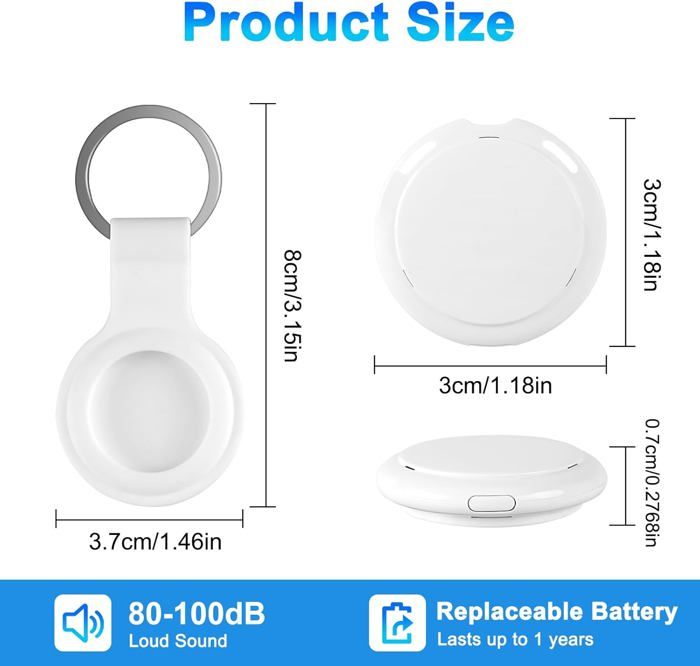 Traceur Bluetooth ATUVOS Air Tracker - Portée 120m, Compatible IOS | Pour Clés, Portefeuille, Valise, Anti-perte