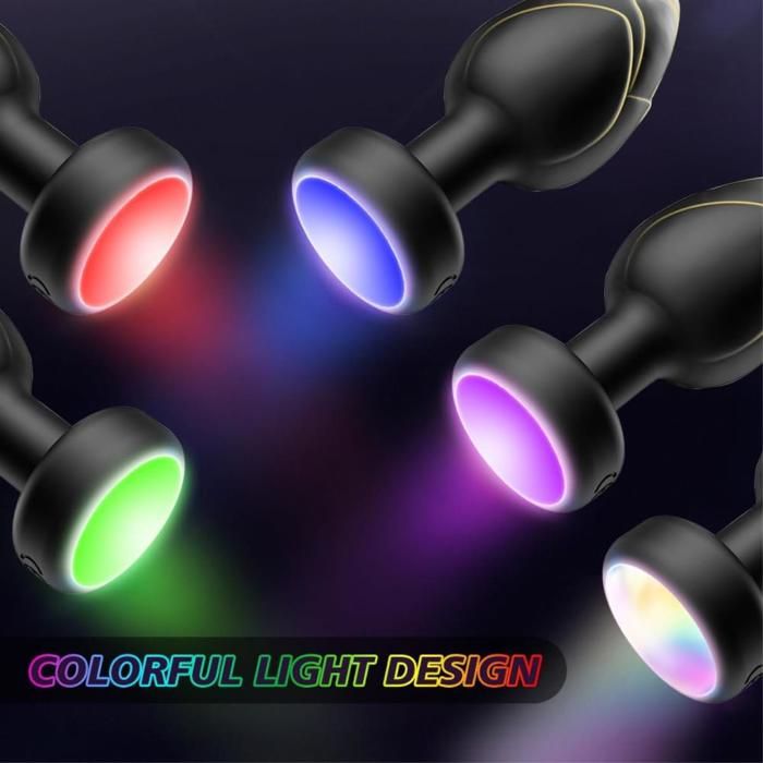 Plug Anal Vibrant Avec LED Et Télécommande - Multifréquence, Métal, Unisexe, Neuf