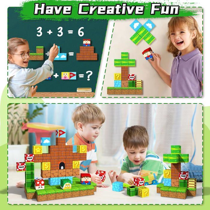 COOLJOYA Jeu Construction Magnétique 65 Pièces - Thème Route Et Ville - Enfant 3-6 Ans