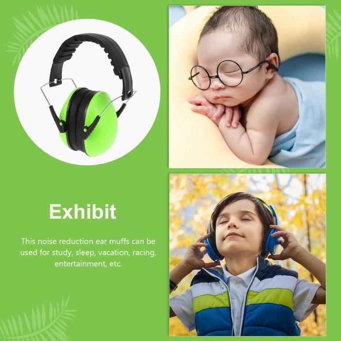 La protection auditive Jippies vert: pour les enfants