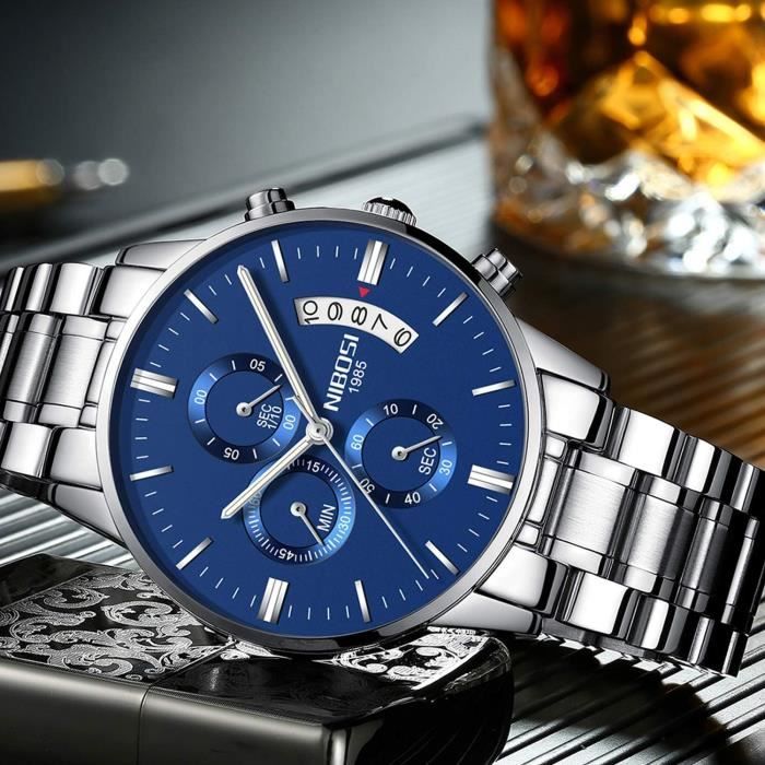 Classique Montre Homme Quartz Analogique Montre Chronographe