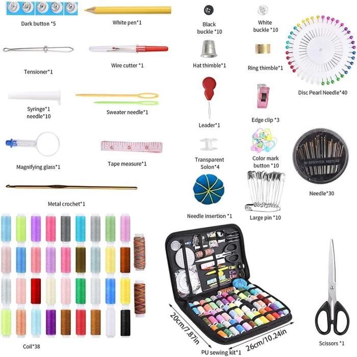 Purpledi Kit De Couture Complet 249 Pièces – Avec Boîte De Rangement, Voyage, Cadeau Débutants Et Adultes