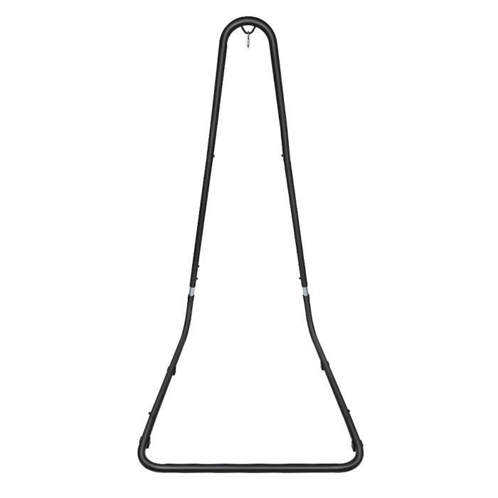 Support Hamac En Acier Forme C - Charge 150kg | Pour Jardin, Balcon, Terrasse | Base Large 112x79cm | Noir