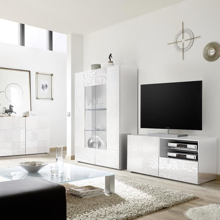 Petit meuble TV KASHMIR - Blanc