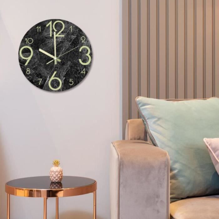 DIYZON 30cm Horloge Murale Moderne Silencieuse Sans Coutil, Mouvement à Quartz De Haute Qualité Pendule à Piles Facile à Lire, Convient Pour Chambre, Cuisine, Décoration De Bureau