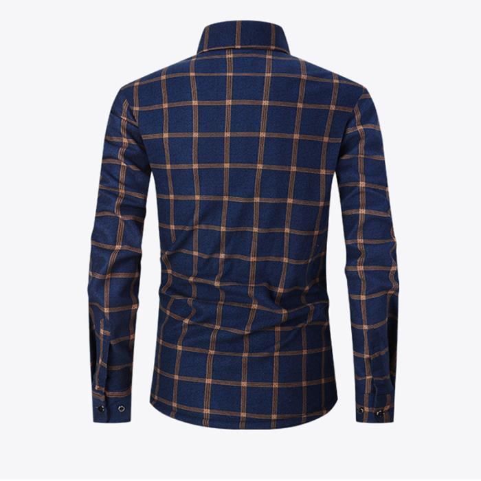 Chemise en flanelle double épaisseur à carreaux bleu/noir/blanc ORVIS/ chemise de bûcheron/flanelle épaisse/grunge/hommes L - France