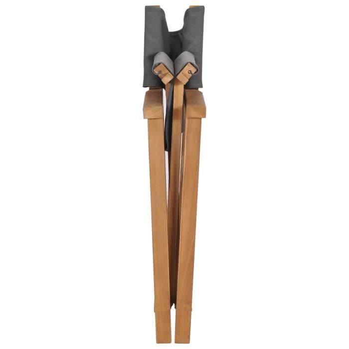 Pwshymi-Chaises de metteur en scène pliantes 2 pcs Bois de teck massif ...