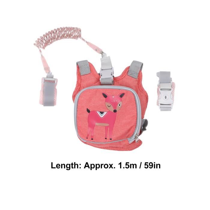 Laisse De Sécurité Pour Enfant - 1,5 M, Harnais Sac à Dos + Dragonne, Motif Cartoon, Pour éviter La Perte En Promenade