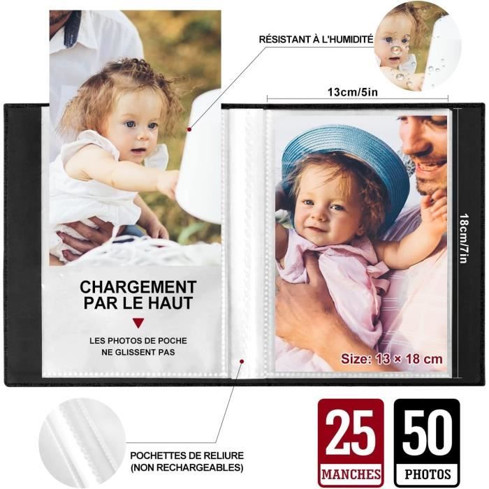 Lanpn Album Photo 10x15 Mini Petit Format 50 Pochette 2 Paquets