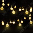 TD® Guirlande Lumineux Solaire  Extérieur Chaîne 6.5M 30 LED Boule Lumières Jardin Décoration Lumière Blanc Chaude Imperméable-3