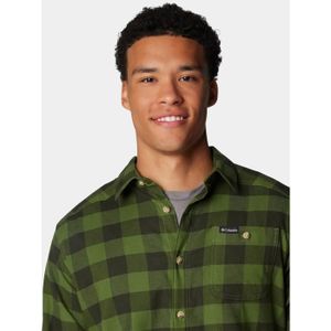 Chemise Homme En Coton Col Chemise Manches Longues Casual Couleur Unie-Vert Fonce Vert Fonce - Prêt-à-Porter