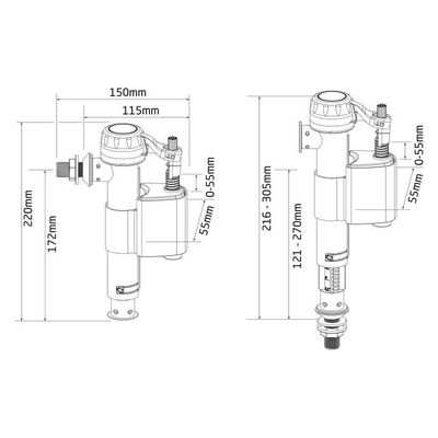 Somatherm For You - Robinet flotteur réversible pour alimentation WC -  Raccord laiton M12/17 (3/8) - Chasse d'eau - Rue du Commerce
