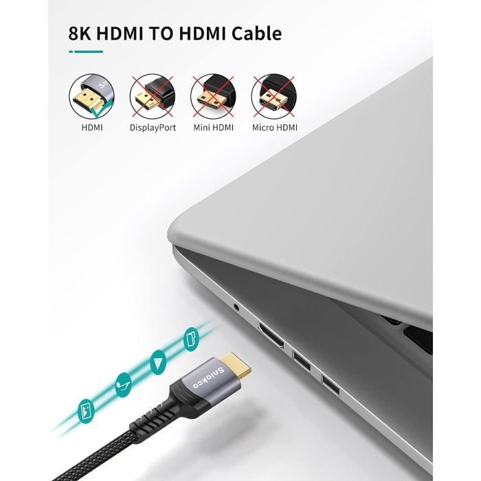 Cable hdmi 2.1 8K 4K 120Hz UHD HDR eArc 3m 48Gb/sec. TechExpert