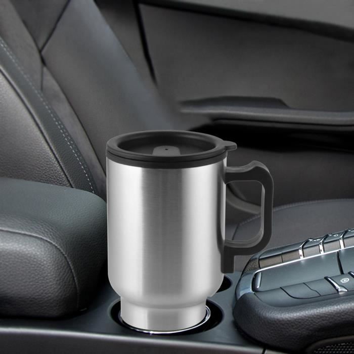 Porte boisson,Tasse chauffante pour voiture en acier  inoxydable,12V,450ML,chargeur de voiture - Type Black