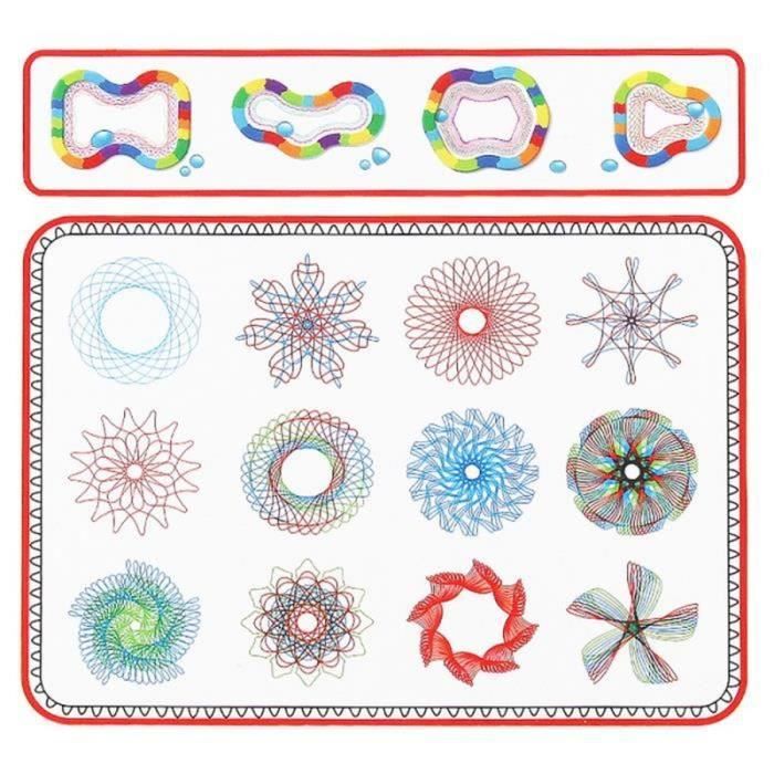 Règle De Dessin En Spirale - Set Créatif Avec 5 Règles, 1 Stylo Et Du Papier, Pour Enfants, Dessin Géométrique