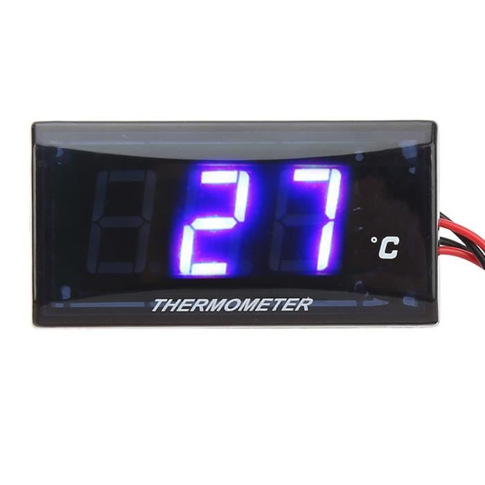 Thermomètre Numérique Universel Moto - Jauge Température Eau Compatible Scooter Quad - Lumière Rouge