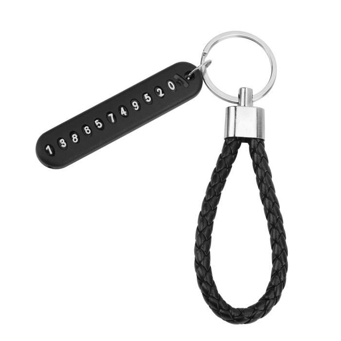 Dioche Porte-clés auto Porte-clés de Voiture Corde Tressée avec Plaque de  Numéro Boucle Détachable en Fer à Cheval moto coffret