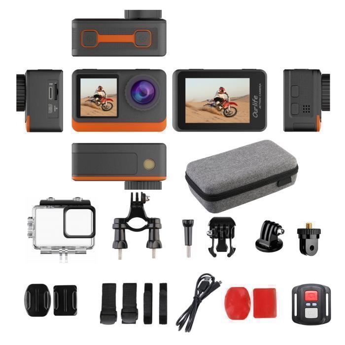 Xilecam Camera Sport 1080P Avec Carte Mémoire 32GB,Etanche 131FT Caméra Étanche, Avec Deux Piles Rechargeables 900 MAh Caméra Sport Et Kit D' Accessoires