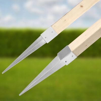 Support De Poteau 45x45mm Galvanisé, Support Piquet Clôture Bois, Poteau Pour Toile Ombrage, Fixation Solide, Piquet Ancrage Sol Métal Pour Jardin, Enfoncer Stable, Ancre